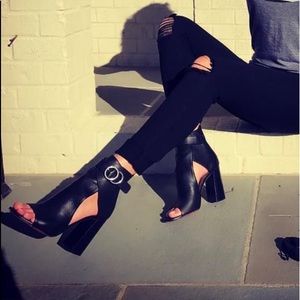 Chloe Millie peep toe bootie BLACK